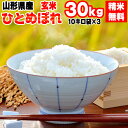 【新米】 【送料無料】令和元年度産　山形県産ひとめぼれ　玄米　30kg(10kg×3袋)【白米・無洗米・分づき】