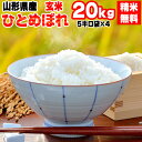 【送料無料】【当日精米】令和元年度産 山形県産 お米ひとめぼれ 玄米 20kg(5kg袋×4)【白米・無洗米・分づき】