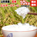 【当日精米】 【送料無料】令和元年産 山形県産 お米ミルキークイーン 玄米 10kg(5kg袋×2)【白米・無洗米・分づき】