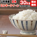 米 玄米 30kg ミルキークイーン 30kg×1袋 令和3年産 山形県産 精米無料 白米 無洗米 分づき 当日精米 送料無料