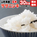 米 玄米 30kg ササニシキ 10kg×3袋 令和5年産 山形県産 精米無料 白米 無洗米 分づき 当日精米 送料無料