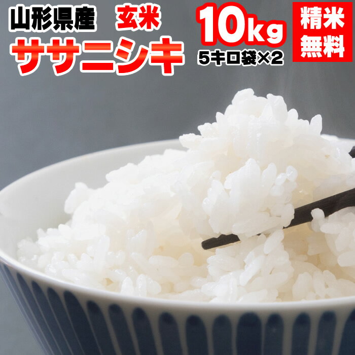 米 玄米 10kg ササニシキ 5kg×2袋 令和5年産 山形県産 精米無料 白米 無洗米 分づき 当日精米 送料無料