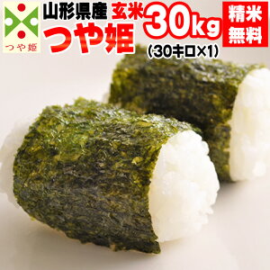 米 玄米 30kg つや姫 30kg×1袋 令和5年産 山形県産 精米無料 白米 無洗米 分づき 当日精米 送料無料