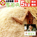 【送料無料】令和元年度産 山形県産 お米雪若丸 ゆきわかまる 玄米 5kg【白米・無洗米・分づき】【公式パンフレット付き】