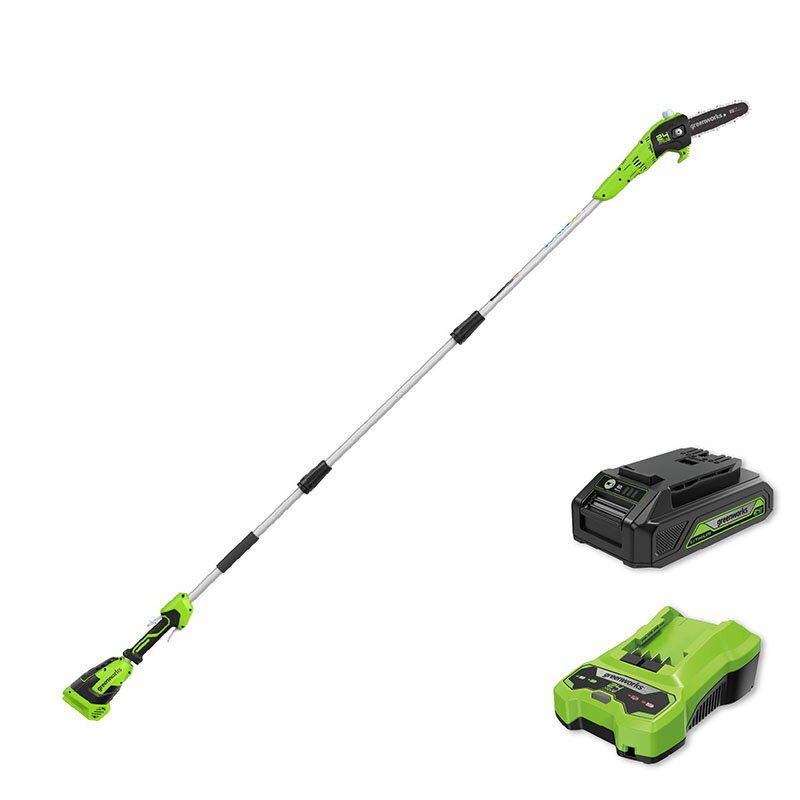 【グリーンワークス】 PS24BA2 充電式ポールソー ポールチェンソー 【8インチ(20cm)スプロケットノーズ..