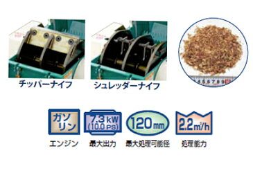 【プレミア保証プラス付き】 共立 粉砕機 KCM122SBP 竹粉仕様 （5mmスクリーン） チッパー シュレッダー 【チッパーシュレッダー】 【自走式】 ウッドチッパー