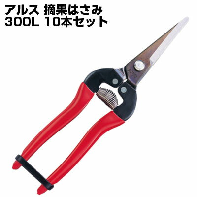 (送料無料でお得！)(10本セット) 摘果鋏 アルス 300L ロングタイプ 190mm 箱入【摘果はさみ 収穫はさみ 採収はさみ 収穫鋏 採収鋏 野菜 果樹 みかん 柿 梨 スイカ 玉ねぎ 赤色 農園 果樹園 家庭菜園】