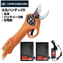 ニシガキ 太丸ハンディ25 剪定ばさみ 電動 おすすめ 軽量・スピードタイプ 予備バッテリー付【果樹 ぶどう うめ みかん リンゴ 柿 梨 剪定 農家 園芸 造園 プロ】(4)