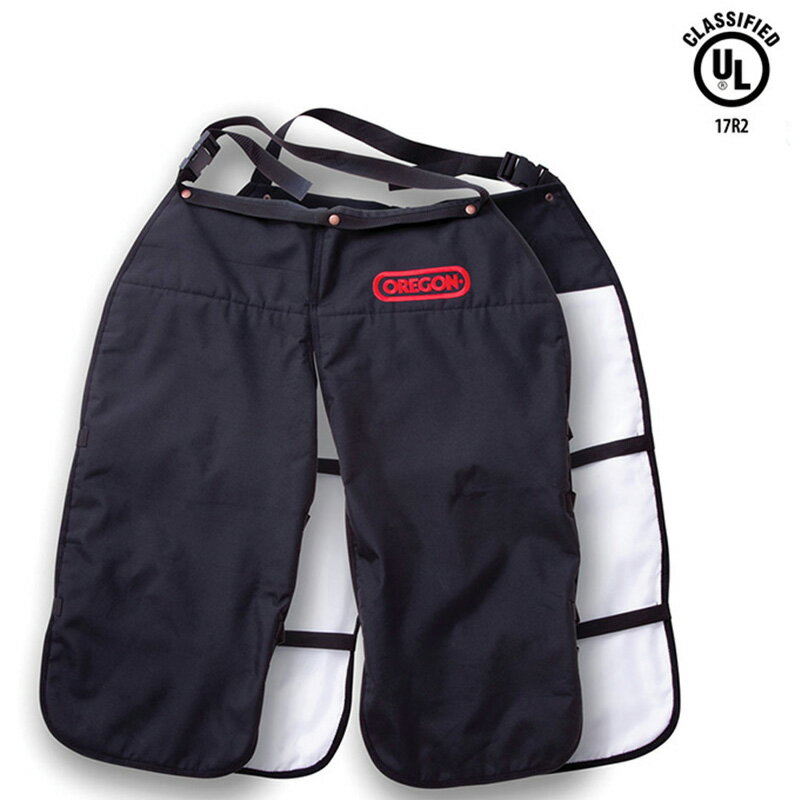 【オレゴン】 エプロンチャップス 黒 【総丈：91cm】 【ウエスト最大：120cm】 【チェンソー作業用】