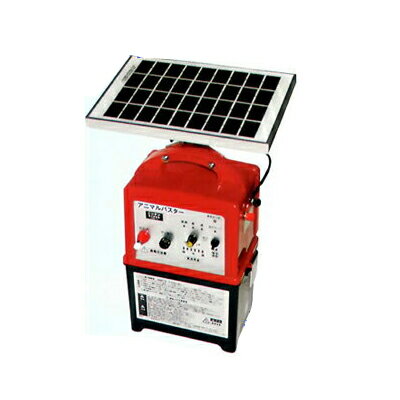 小動物用 電気柵 セット 100m X4段張り アニマルバスター NSD-5 （FRP支柱φ14mm仕様） 【12Wソーラーパ..