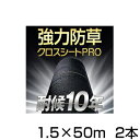 防草シート 1.5m 2本 耐候年数約10年 日本マタイ 強力 防草クロスシート PRO 1.5m X 50m (HC10653) 黒 ブラック 農業資材 太陽...
