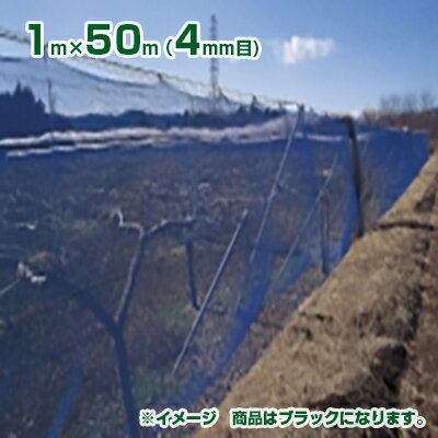 【個人宅配送OK】日本ワイドクロス 防風ネット ワイドラッセル防風網 BK400 黒 目合4mm目 1m×50m(農業..