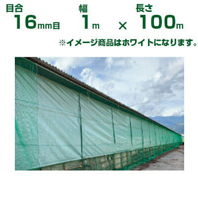 【個人宅配送可能】日本ワイドクロス アニマルネット N16 ホワイト 16mm目 1m×100m (農業用)(園芸用)(防獣ネット)(農業資材)(家庭菜園)(農園)(防獣網)(獣害対策)(100cm)