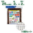 日本マタイ おすきにネット ダークブラウン 25mm角目 2×2m 10個セット