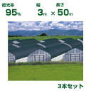 【個人宅配送OK】日本ワイドクロス 遮光ネット ワイドスクリーン BK2012 平織 ブラック 遮光率約95% 3m×50m 3本 (農業用 植物 畑 庭 育苗...