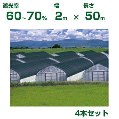 ワイドクロス 遮光ネット ワイドスクリーン S1010 シルバー 60〜70% 2m×50m 4本