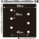 シンセイ 国産 有孔 黒マルチ 9230 0.02mmX95cmX200m 中穴(60mm) 5本 穴あきマルチ ホールマルチ 農業資材 マルチング マルチシート