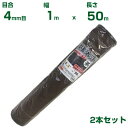 【個人宅配送OK】シンセイ 防風ネット 茶 目合4mm目 1m×50m 2本セット (防風網 農業用 家庭菜園 畑 ハウス 農業資材 農園 園芸 果樹 野菜 植...