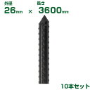 積水 セキスイ 農業用支柱 イボ竹 黒 φ26 X 3600mm 10本