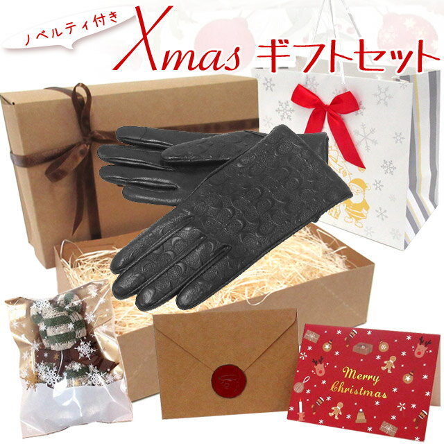 クリスマス ギフトセット コーチ 手袋 COACH コーチ アウトレット　レザーグローブ　レザー テック グローブ　シグネチャーロゴ　タッチパネル対応　C5260BLKのサムネイル
