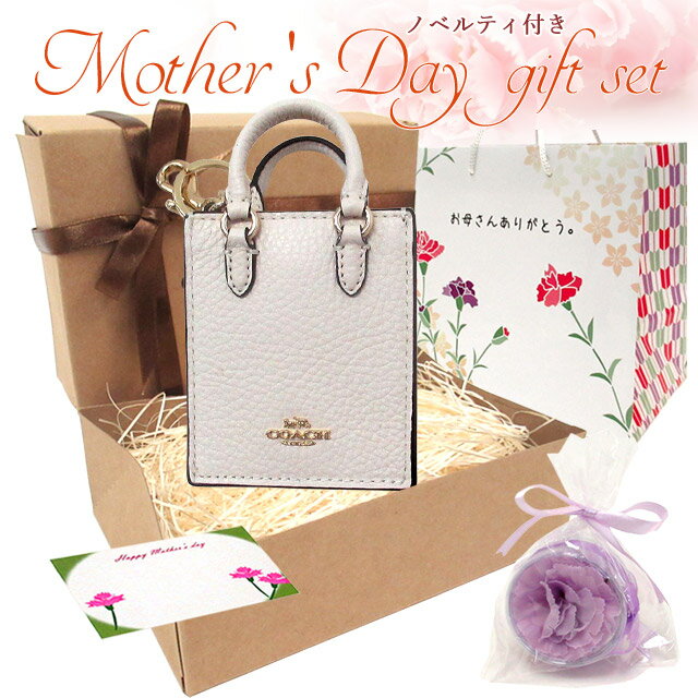 母の日 ギフトセット コーチ キーホルダー COACH アウトレット レザー ミニ トート バッグチャーム キーホルダー CU280 IMCHK