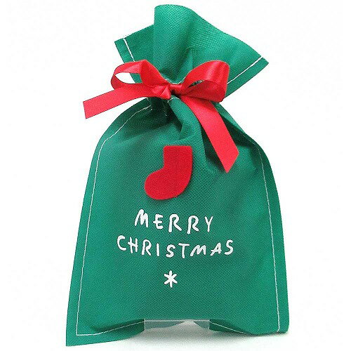 ギフトバック クリスマス シンプル 不織布 リボン付 ロゴ入り ギフト ポーチ バッグ SSサイズ XG-SS n81011