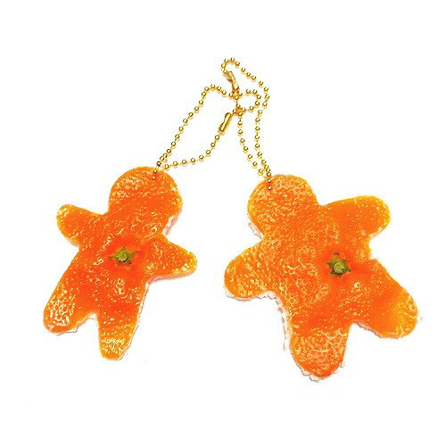 アトリエステラ 食品サンプル みかん 皮 ペア キーホルダー キーリング K38