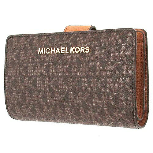 Rakuten - MICHAEL KORS マイケルコース アウトレット ジェット セット トラベル ビルフォールド ジップ コイン ウォレット 二つ折り財布 35F8GTVF2B BRN
