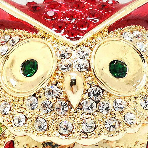 【ジュエリーボックス】 リーフ クリスタル オウル フクロウ ジュエリーボックス EX5551 999