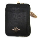 コーチ コインケース COACH アウトレット リファインド ペプルド レザー ジップ カードケース 小銭入れ 6303 IMBLK　n201101