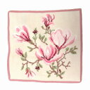 FEILER フェイラー ハンカチ タオル MAGNOLIA BEIGE マグノリア ベージュ ローズ MAGNOLIA BEIGE ROSE 124 ピンクふち ピンクの花