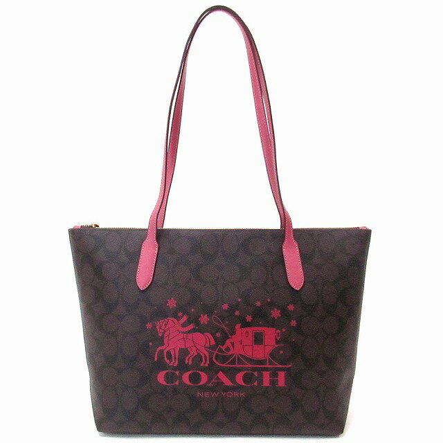 コーチ バッグ COACH アウトレット ジップ トップ トート・シグネチャー キャンバス・ホース アンド スレイ CN626 IMWA0 n231205