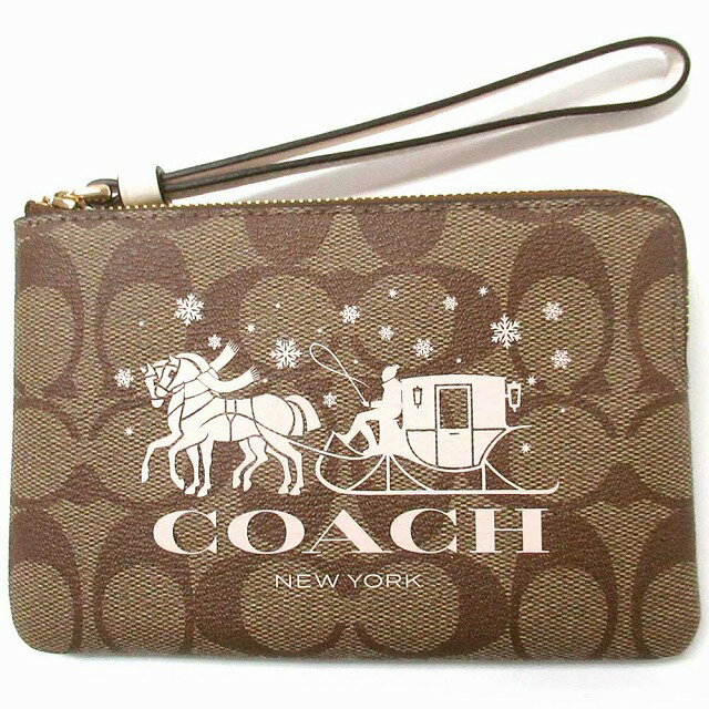 コーチアウトレット コーチ ポーチ COACH アウトレット シグネチャーキャンバスコーナージップリストレット CN755 IMDJ8　n231205