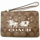 アクセサリーポーチ コーチ ポーチ COACH アウトレット シグネチャーキャンバスコーナージップリストレット CN755 IMDJ8　n231205