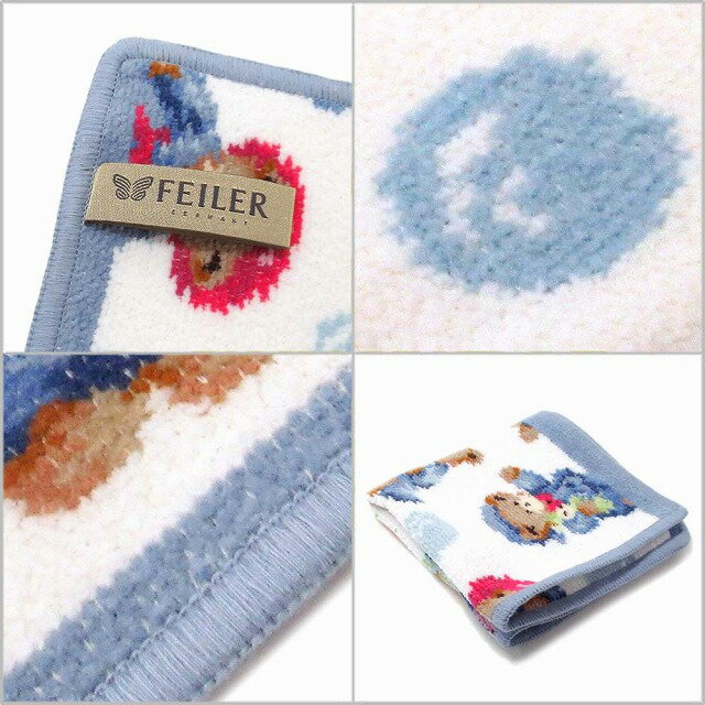 FEILER フェイラー ハンカチ　タオル　ハンドタオル　リトルキッパーズ ブルー キッズ LITTLEKIPPERSB