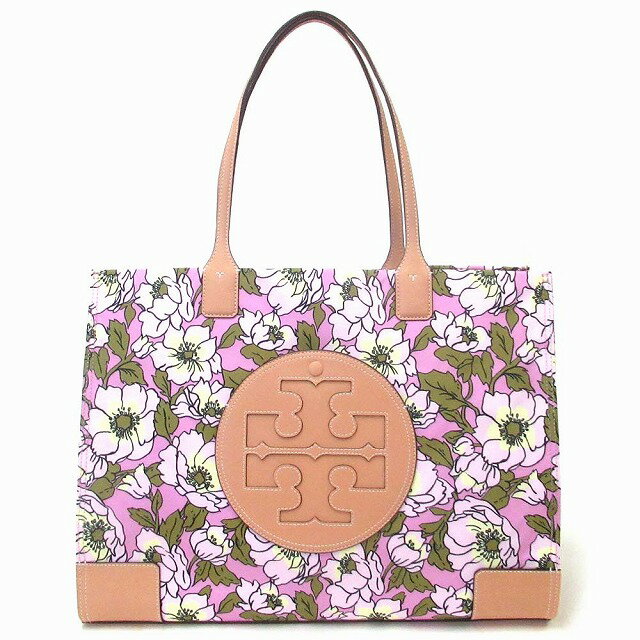 お値下げ トリーバーチ 花柄トートバッグ 美品 ピンク、ネイビー 