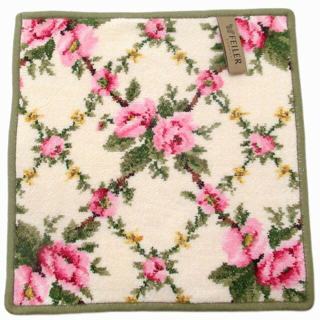 FEILER フェイラー ハンカチ タオル タオルハンカチ 25cm Amelie Cream 181 Moos アメリ クリーム ムース 花柄 AmelieCrm181 n241106