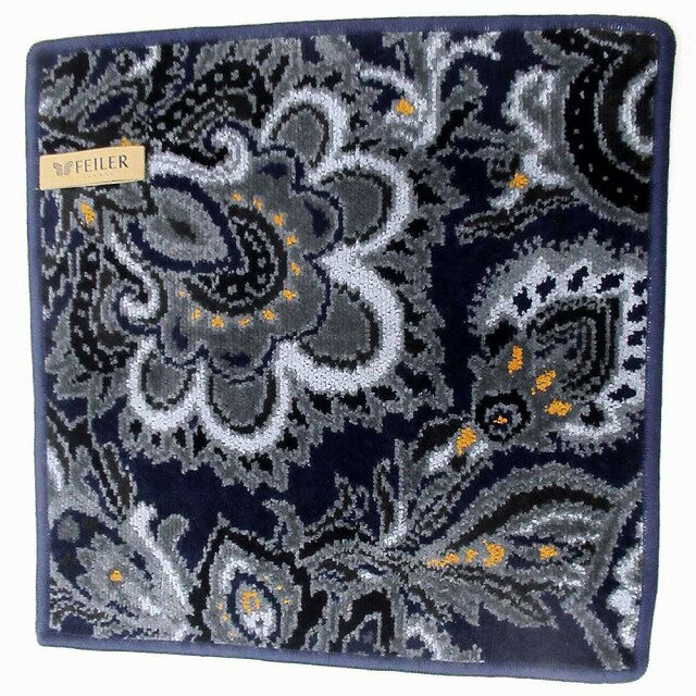 FEILER フェイラー ハンカチ タオル タオルハンカチ 30cm Djamal 221 Navy Blue ジャマル 花柄 Djamal221 n241106
