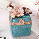 ジュエリーボックス 小枝桜 サクラ さくら 和風 桜の置物 ブルー ピンク EX4522