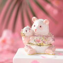 ジュエリーボックス パンダ&ベビー 桜 さくら パンダの親子の置物 ピンク EX5842(4)