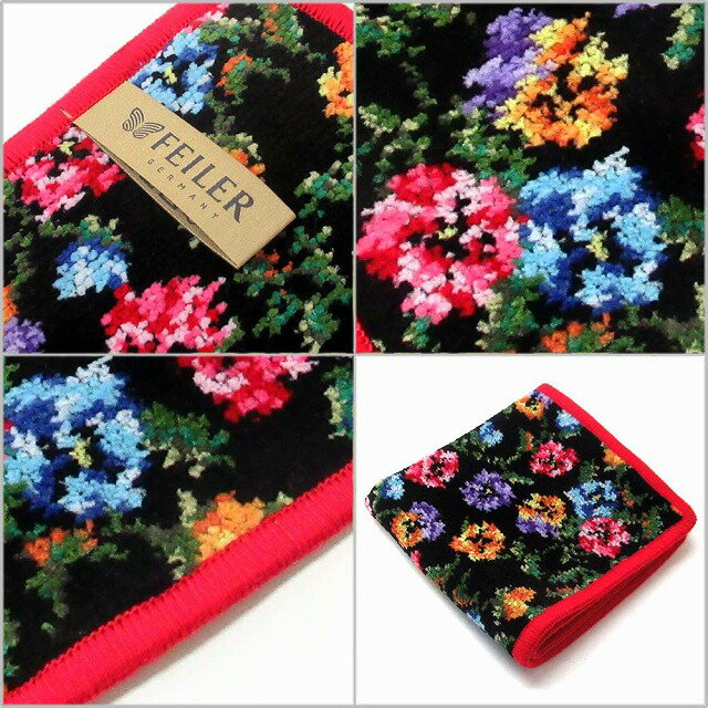 FEILER フェイラー ハンカチ タオル タオルハンカチ 25cm Fatima Petite 120 Red ファティマ プチ 花柄 FATIMAPETIT120　n241106