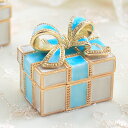 ジュエリーボックス ミニプレゼント 人気の宝石箱がミニチュアサイズに! リボンの置物 ペパーミント MN0113(4)