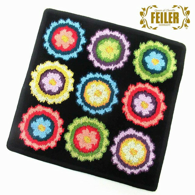 FEILER フェイラー ハンカチ タオル タオルハンカチ 25cm Rainbow Button 010 Black レインボーボタン RAINBOWBUTTON n241106