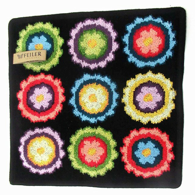 FEILER フェイラー ハンカチ タオル タオルハンカチ 25cm Rainbow Button 010 Black レインボーボタン RAINBOWBUTTON n241106
