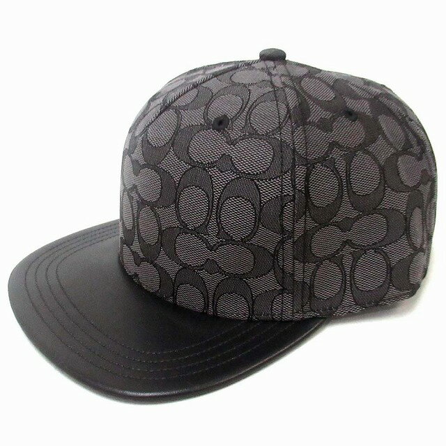 【Rakuten Fashion THE SALE 割引商品】コーチ 帽子 COACH アウトレット シグネチャー フラットレザーブリム ベースボール キャップ 帽子 CH408 CQBK ML