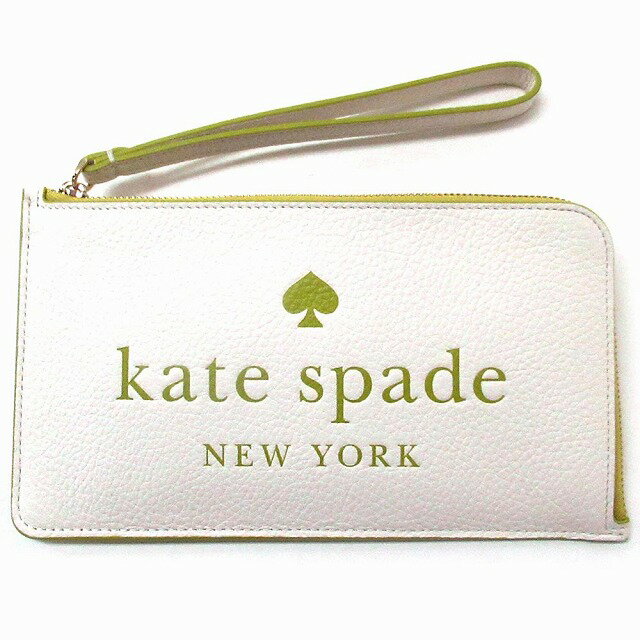 ケイトスペード ポーチ（レディース） Kate spade ケイトスペード アウトレット ポーチ ルーシー エンボスロゴ ミディアム L ジップ リストレット KF474 100