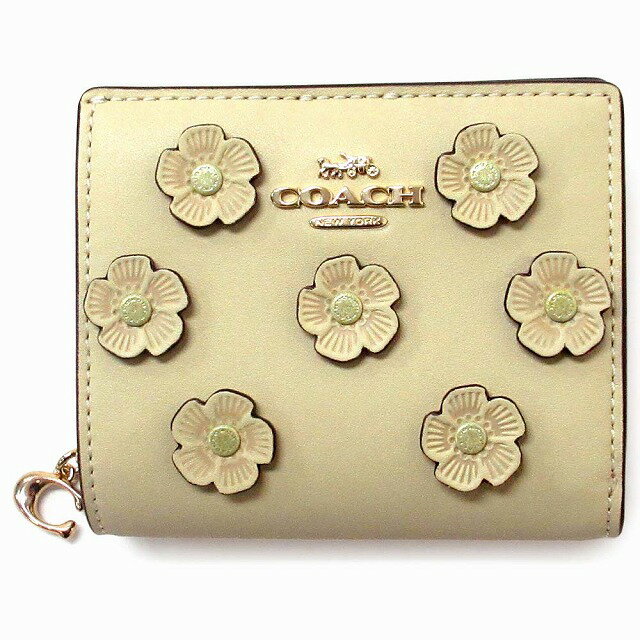 楽天セレクトAGコーチ レザー財布 COACH アウトレット スナップ ウォレット フローラル アップリケ 花柄 二つ折り財布 CAP16 IMXVE　n250416