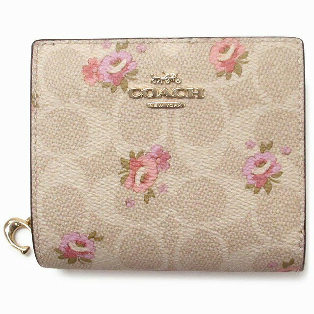 コーチ 財布 COACH アウトレット シグネチャー フローラル プリント C チャーム スナップ ウォレット 花柄 二つ折り財布 CAR14 IMSAS n250416