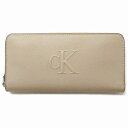 Calvin Klein カルバンクライン アウトレット サイフ ラウンドファスナー 長財布 ロゴ ベージュ 4K1005G 200 n250416(4)