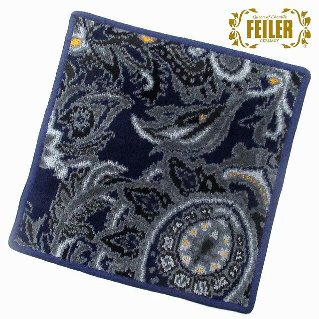 FEILER フェイラー ハンカチ タオル 25cm Djamal 221 Navy Blue ジャ-マル 花柄 DJAMAL951481 n250106